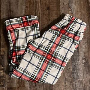Wondershop Unisex Tartan  Red & White Plaid Kids Pajama pants bottoms  Size 6